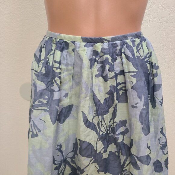 TSE COTTON SILK VOILE FLORAL PRINT MINI SKIRT GATHERED POUF RETRO sz 6 - Picture 2 of 6